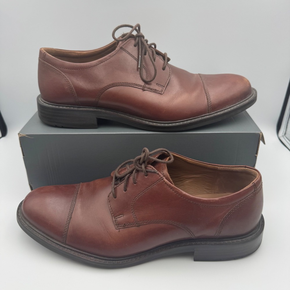 Johnston & Murphy Brown Leather Tabor Cap Toe Oxford Dress Shoes 20-1863 Sz‎ 10M